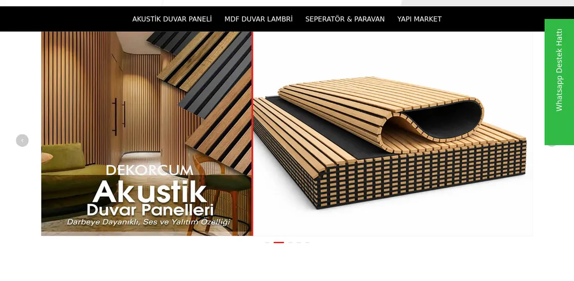Dekorcum web sitesi — masaüstü görünümü