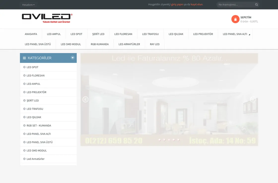 Oviled web sitesi — masaüstü görünümü