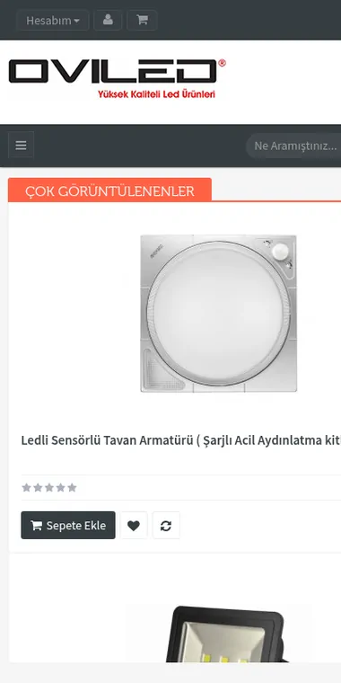 Oviled web sitesi — mobil görünümü