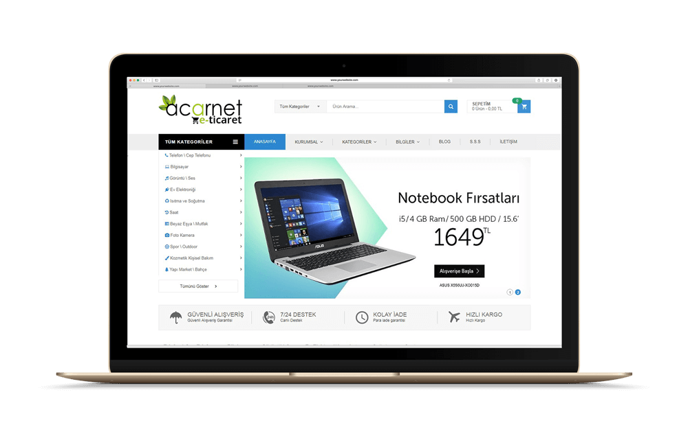 Ücretsiz E-ticaret Paketlerimizi deneyin!